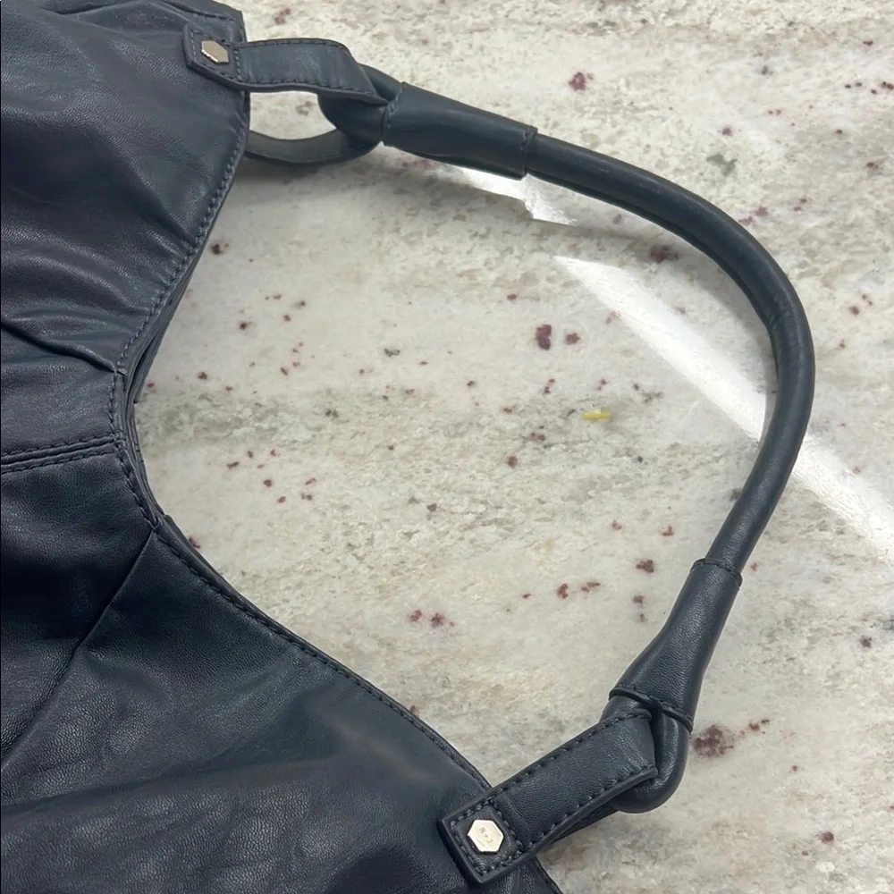 R+J Black Hobo Vegan Leather Women's Bag